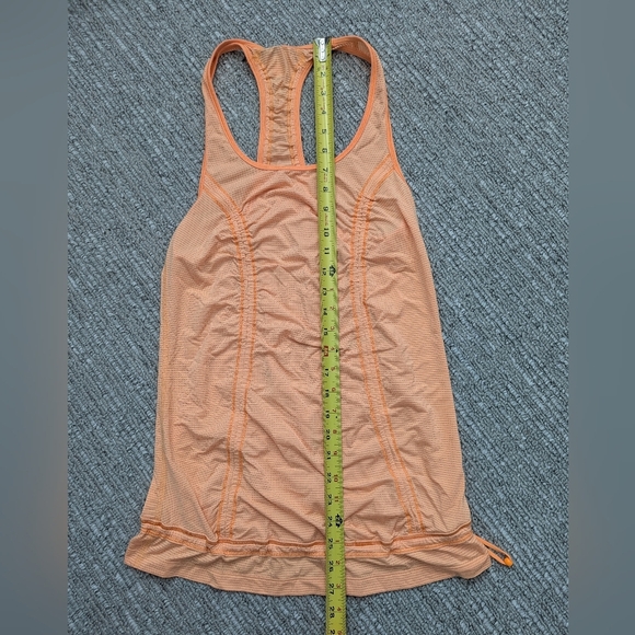 Lululemon 4 I Wanna Run Orange Tank Top With Racerback And Drawstring Waist - Picture 9 of 10